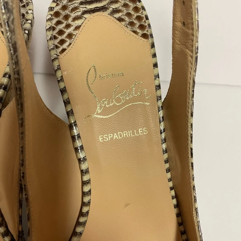 Christian Louboutin Snake Wedge espadrille Sandals 37